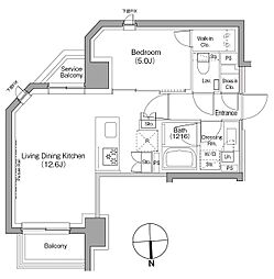 ザ・パークハビオ根岸三丁目 1LDKの間取図画像