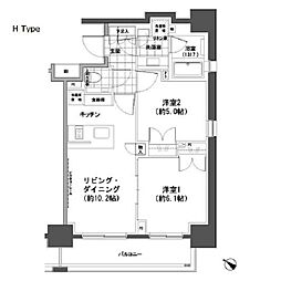 パークハビオ人形町 2LDKの間取図画像