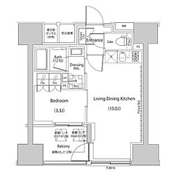 ザ・パークハビオ人形町レジデンス 1LDKの間取図画像
