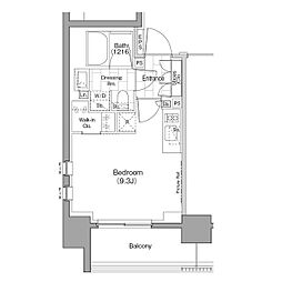 ザ・パークハビオ浅草駒形 ワンルームの間取図画像
