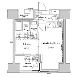 ザ・パークハビオ人形町レジデンス 1LDKの間取図画像