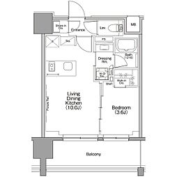 ザ・パークハビオ行徳駅前 1LDKの間取図画像