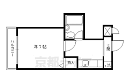 ブレアコート北山 2階1Kの間取り