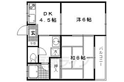 もえぎ荘 2階2DKの間取り