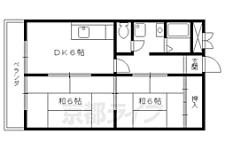 ニュー太田 2階2DKの間取り