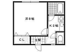 ジュピエス雅 1階1Kの間取り