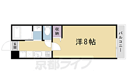 京都市営烏丸線 北大路駅 徒歩27分の賃貸アパート 2階1Kの間取り