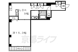 グランレブリー室町六角 3階1LDKの間取り