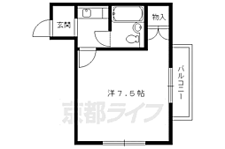 京福電気鉄道北野線 北野白梅町駅 徒歩18分の賃貸マンション 1階1Kの間取り