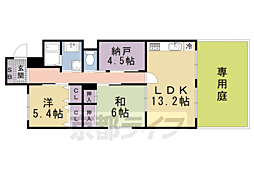 京都市営烏丸線 丸太町駅 徒歩15分の賃貸マンション 1階2SLDKの間取り