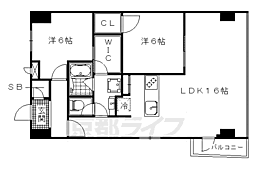 京阪本線 出町柳駅 徒歩4分の賃貸マンション 5階2LDKの間取り