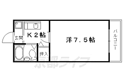 ヴィレッジハウス 2階1Kの間取り