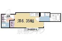 ＴＤ北白川 1階ワンルームの間取り