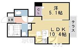 メゾン・ド・雅 1階1LDKの間取り