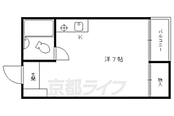クレストハイツ 4階ワンルームの間取り