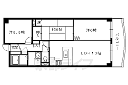 エースライフ洛北 3階3LDKの間取り
