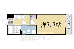 スターアパートメント京大北 301 3階1Kの間取り