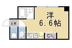 きんこん館 2階ワンルームの間取り