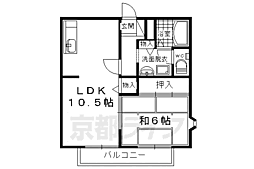 メゾン雲母坂 1階1LDKの間取り
