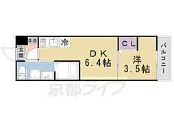 京福電気鉄道北野線 北野白梅町駅 徒歩14分の賃貸アパート 1階1DKの間取り