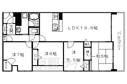パデシオン四条壬生 2階4LDKの間取り