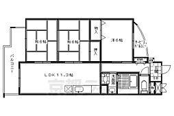 パヴォーネ植物園 1階3LDKの間取り