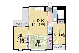 ソフィスタ北山 1階3LDKの間取り