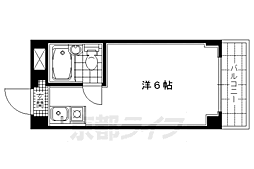 コーポ西賀茂 4階1Kの間取り