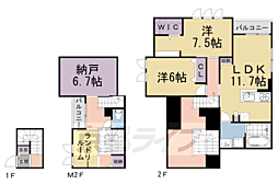シルクメゾン岡崎 2階2SLDKの間取り