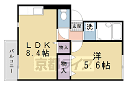 セジュールＡＯＩ 2階1LDKの間取り