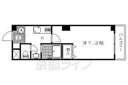 京都市営烏丸線 北大路駅 徒歩13分の賃貸マンション 1階1Kの間取り