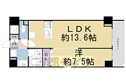 ウェスタ四条 8階1LDKの間取り