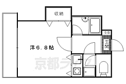 聖護院谷口マンション 3階ワンルームの間取り
