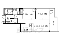 ロマンレジデンス 3階2LDKの間取り