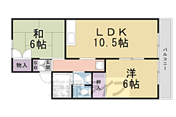 セジュール藤林 1階2LDKの間取り