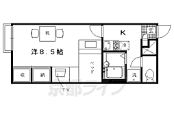 レオパレス柊野 1階1Kの間取り