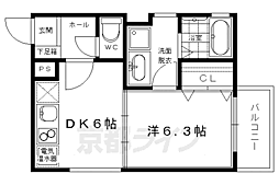 ＶＩＡ鴨川東 1階1DKの間取り