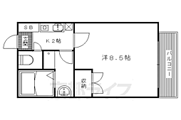 グランディールＡ＆Ｎ 4階1Kの間取り
