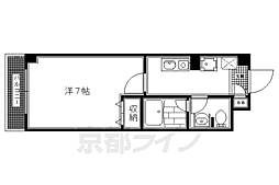 大晋メゾネ下鴨本通り 1Kの間取図画像