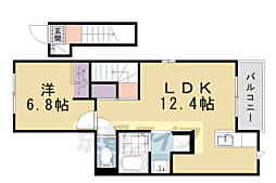 ソレイユ松ヶ崎 1LDKの間取図画像