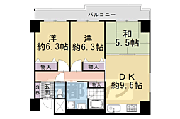 ノイ・ディアール御池 3LDKの間取図画像