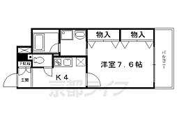 烏丸アネックス 1Kの間取図画像