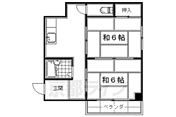 マルサクマンション 2DKの間取図画像