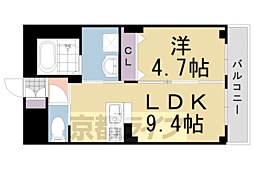 エルヴィータ長岡 1LDKの間取図画像