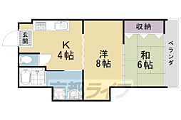 ハイツとういん 2LDKの間取図画像