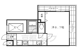ハウスセゾン御所南 1Kの間取図画像