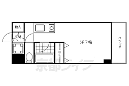 グランタック四条大宮 1Kの間取図画像