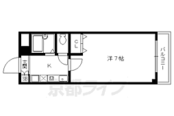 ロイヤルコート西賀茂 1Kの間取図画像