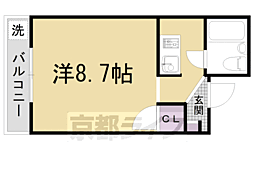 ベレビューハウス北白川 1Kの間取図画像