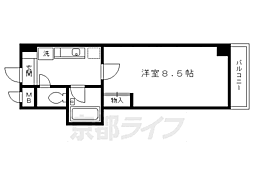 クオーレ京都 1Kの間取図画像